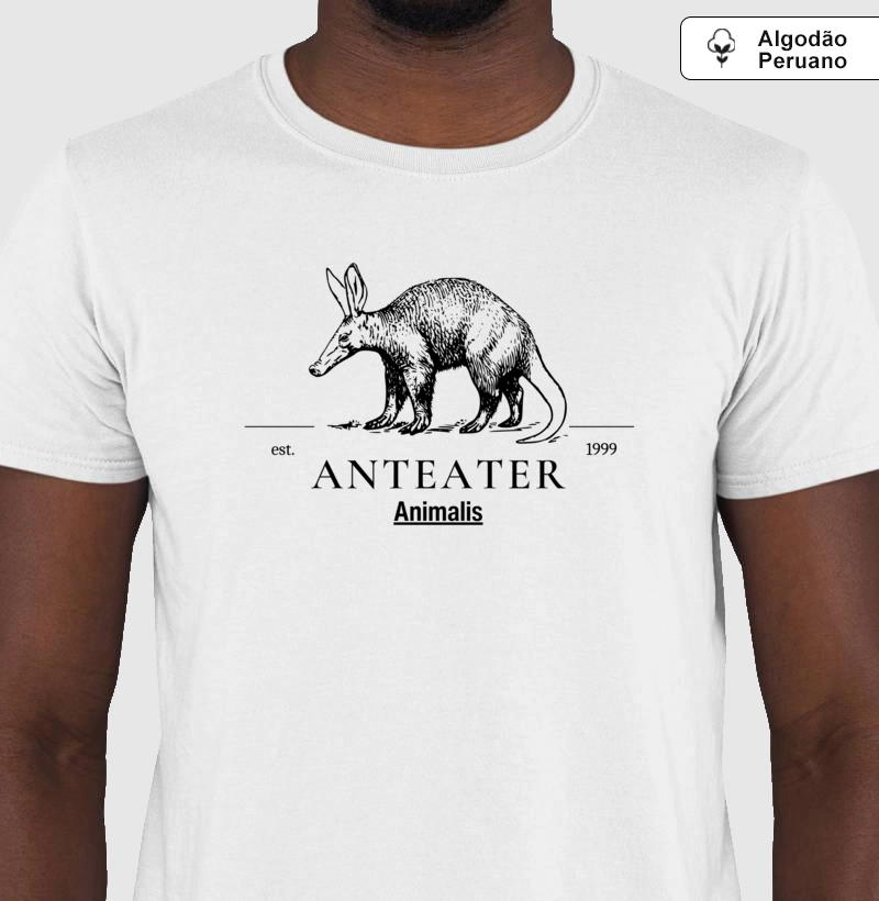 Camiseta Animalis 100% Algodão Peruano Tamandua