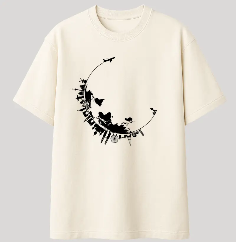 Oversized Bold Mochileiro pelo Mundo