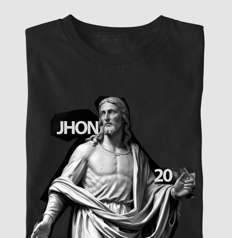 Camisa preta Masculina Estampa Grega Jesus