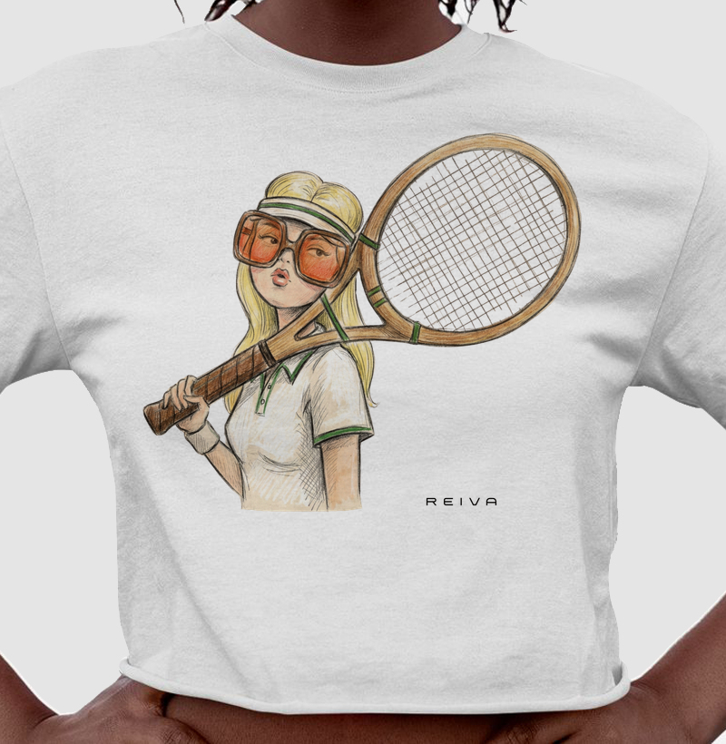 Cropped Tênis: Retro Tennis Girl Vintage