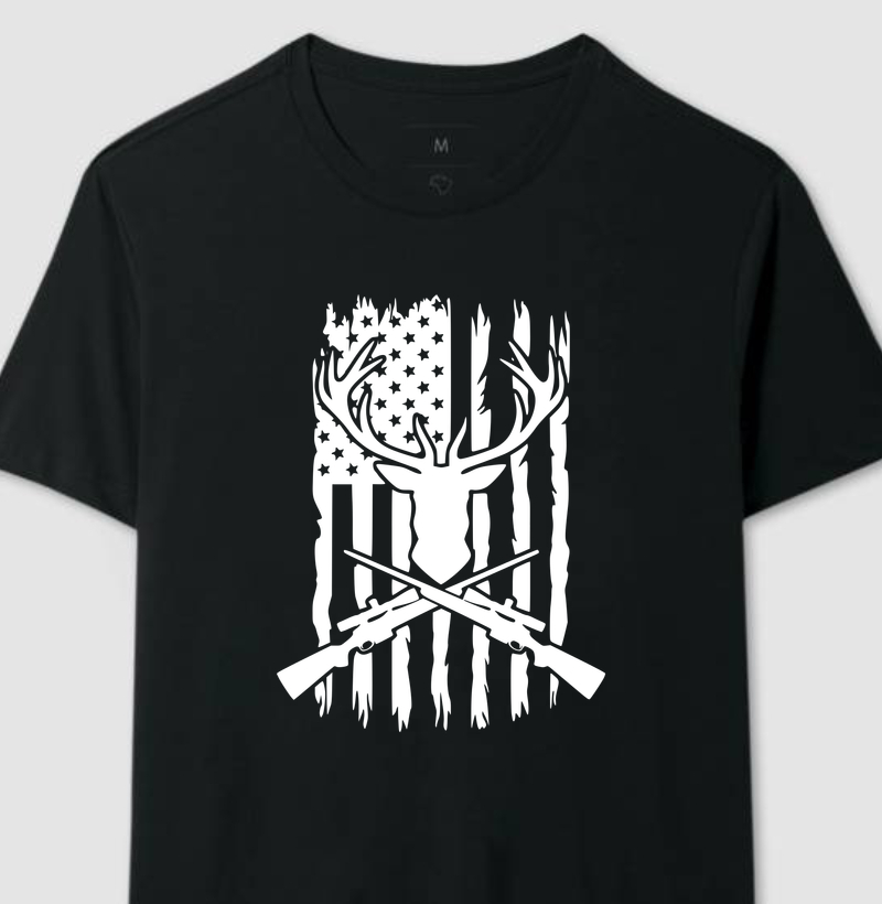 USA Flag Deer Hutter