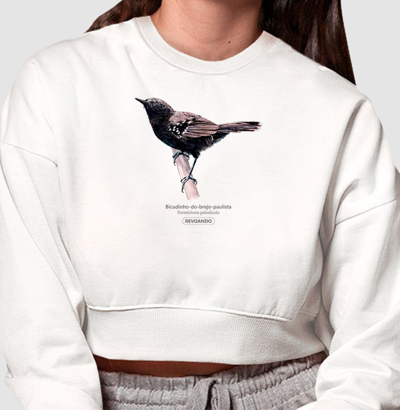 Aves do Brasil - Bicudinho-do-brejo-paulista - Moletom Cropped