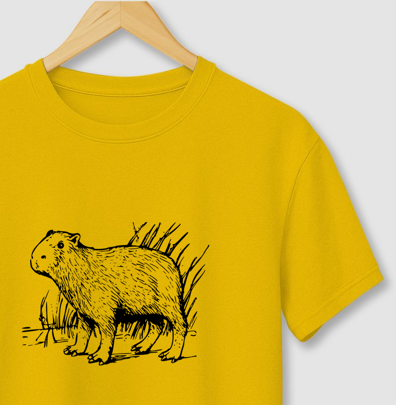 Camiseta Animalis 100% Algodão Capivara 