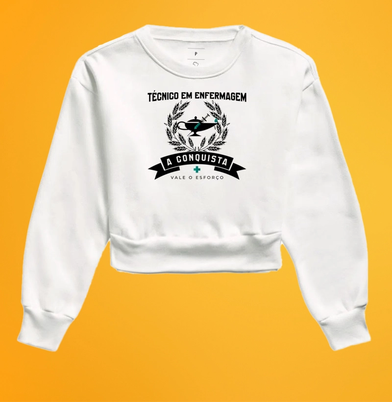 Moletom Cropped Técnico Enfermagem conquista