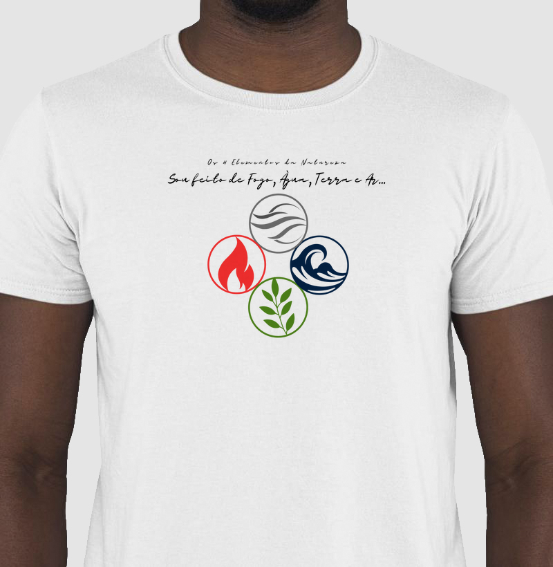 Camiseta 4 Elementos da Natureza Est. F.A.T.A. Branca