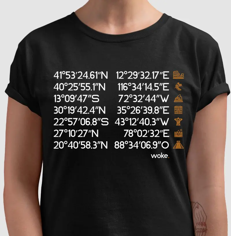 Camiseta Woke As Sete Maravilhas