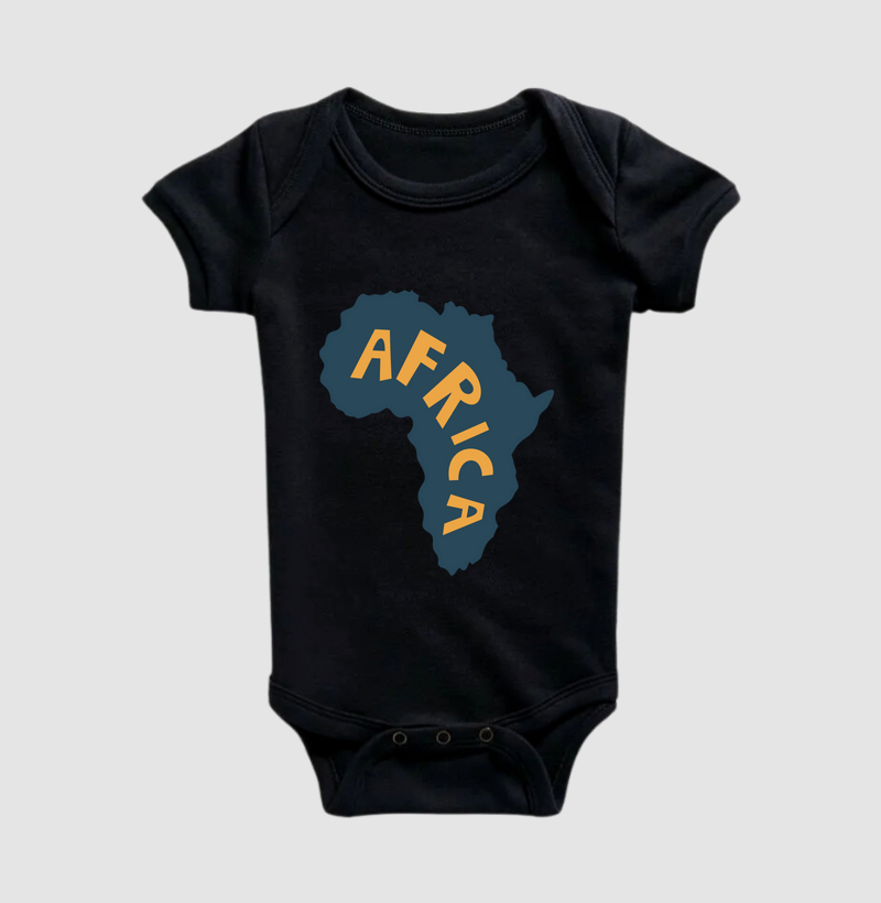 Body Infantil Animalis Africa Maps 100% Algodão