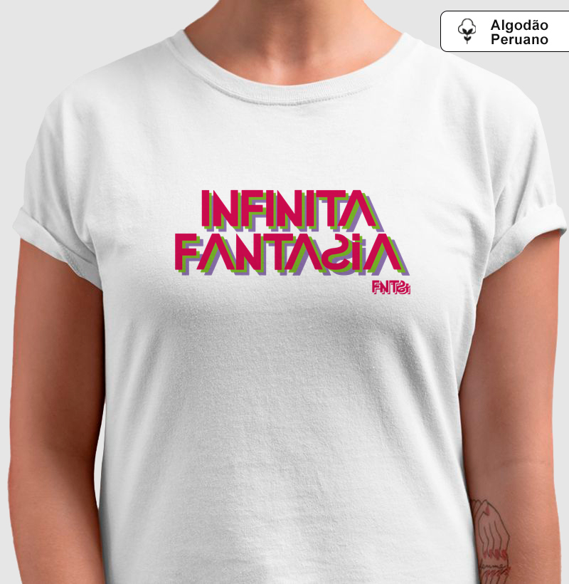 T-SHIRT "INFINITA FANTASIA" / LETTERING GRANDE (ALGODÃO PERUANO)