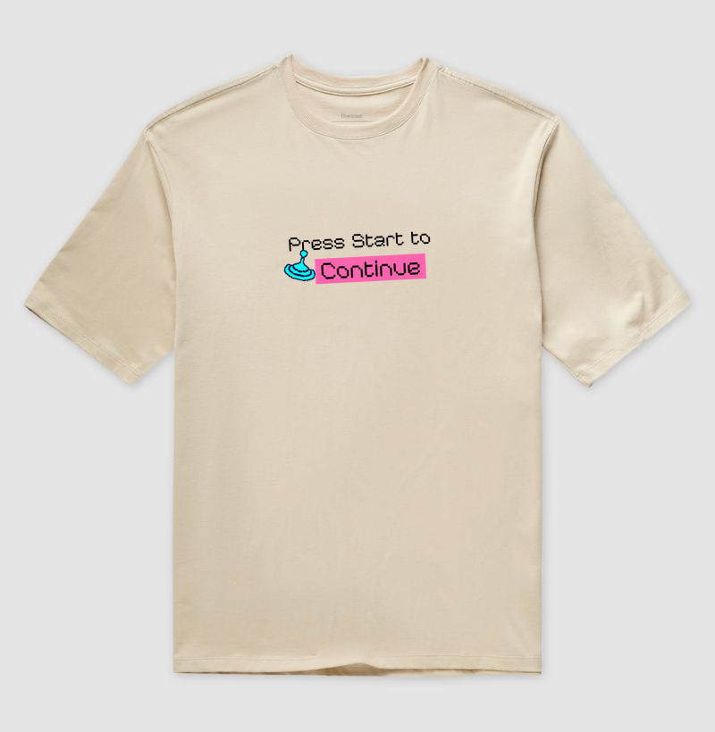 Camiseta Oversized “Press Start to Continue"