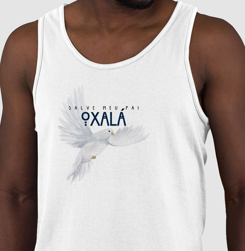 Estampa Oxalá Salve Meu Pai Branco Masc.
