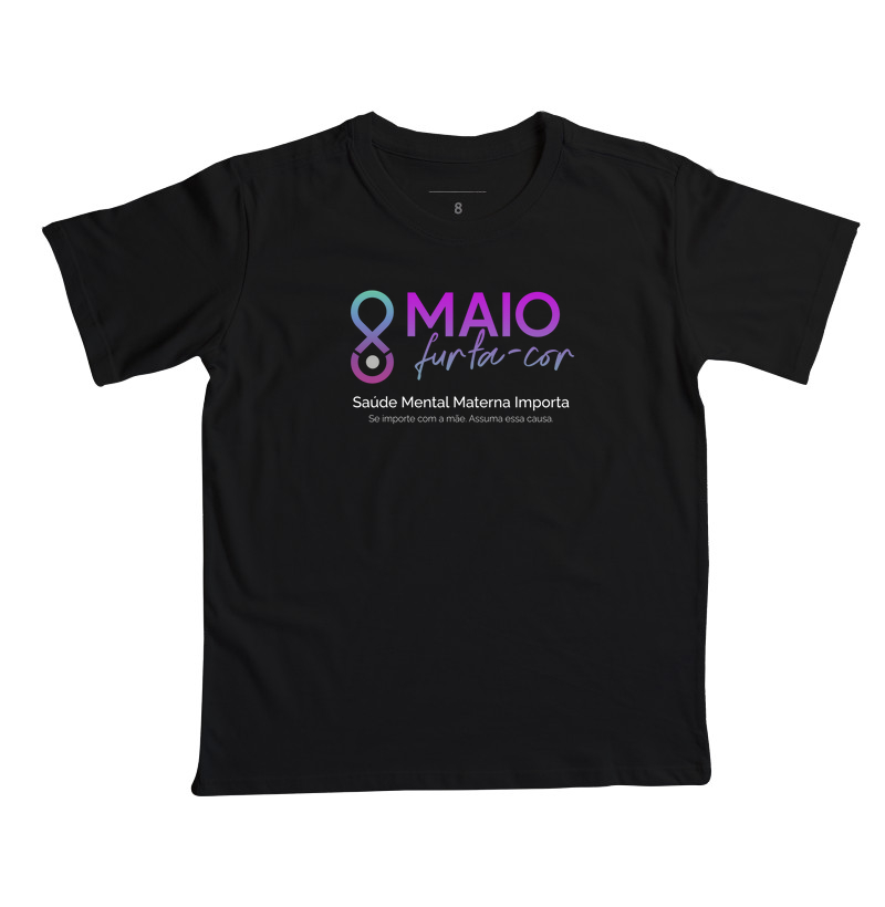 Camiseta Infantil - Maio Furta-cor - Saúde Mental Materna Importa
