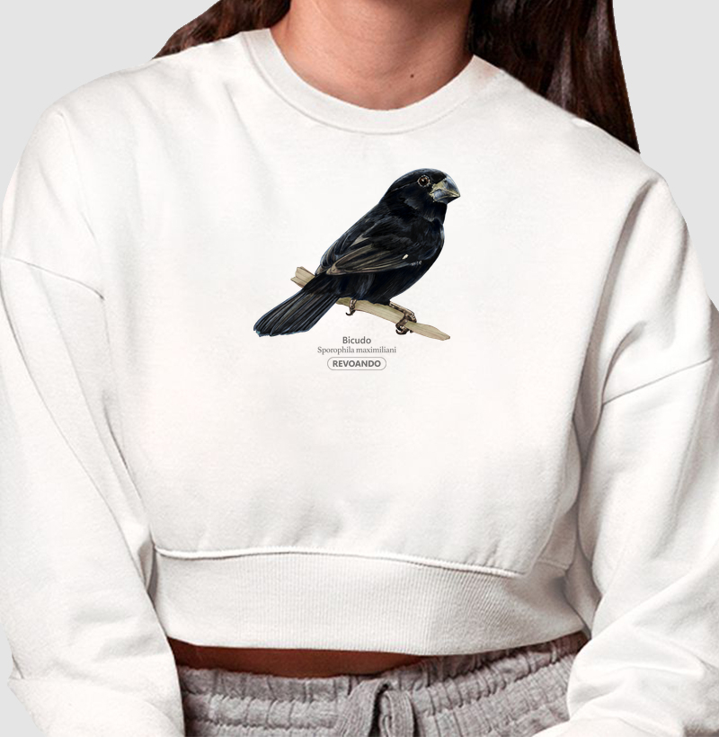 Aves do Brasil - Bicudo - Moletom Cropped