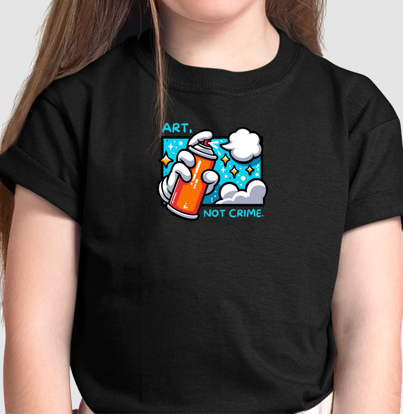Camiseta Infantil Art, Not Crime