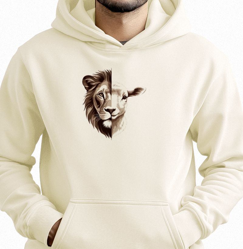 Moletom Hoodie Leão e Cordeiro