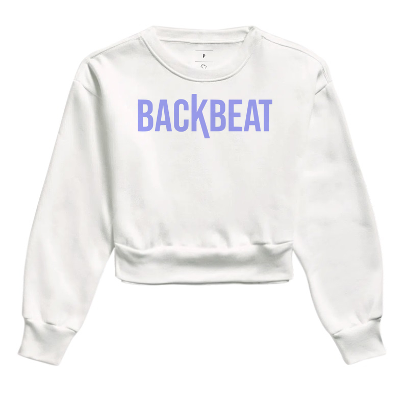 Cropped Moletom Backbeat Lavanda - Off Whiite