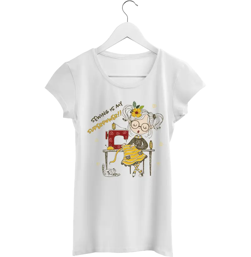 Sewing is my superpower  vermelho com amarelo
