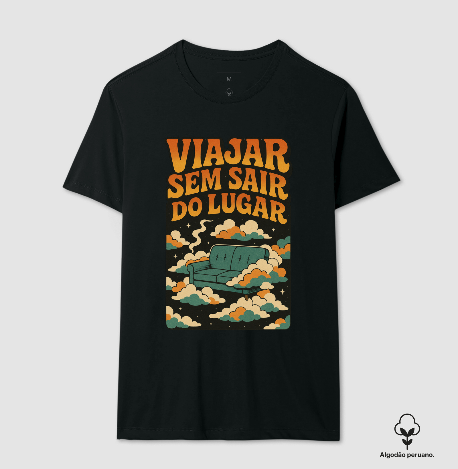 Camiseta algodão peruano - Viajar Sem Sair do Lugar