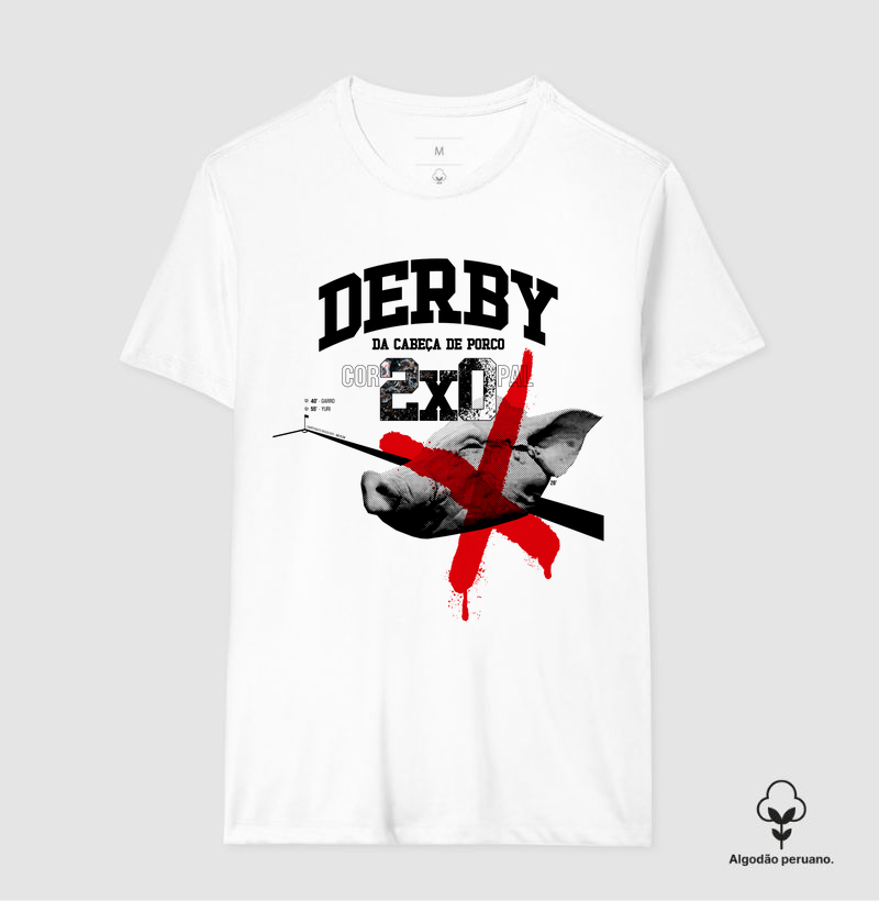 Camiseta Algodão Peruano Derby da Cabeça de Porco