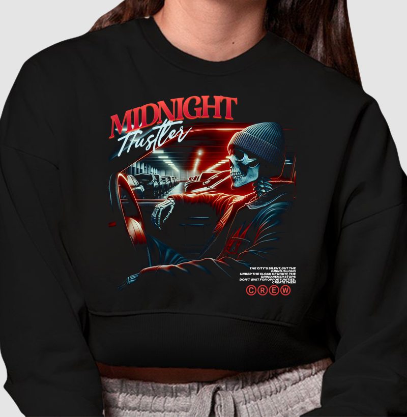 Cropped Moletom - Midnight Hustler