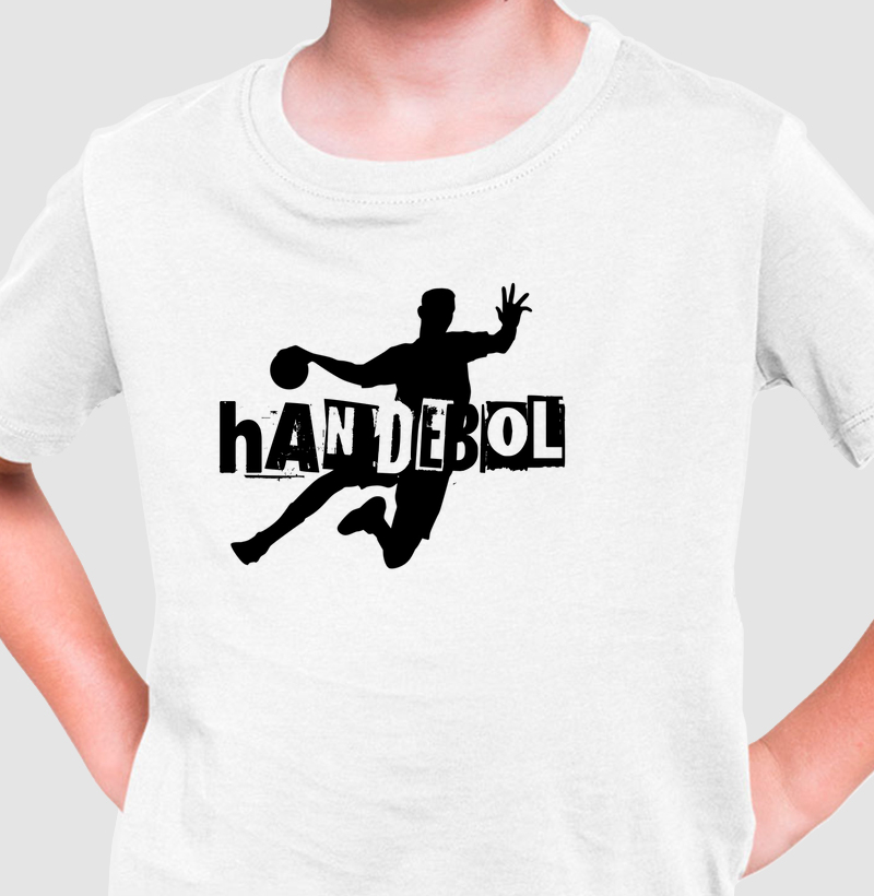 Camiseta KIDS de Handebol - Jogador Handebol em Graf. 