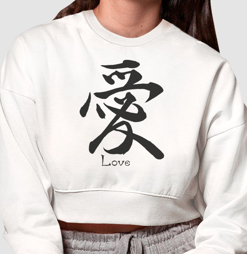 Cropped Moletom Love