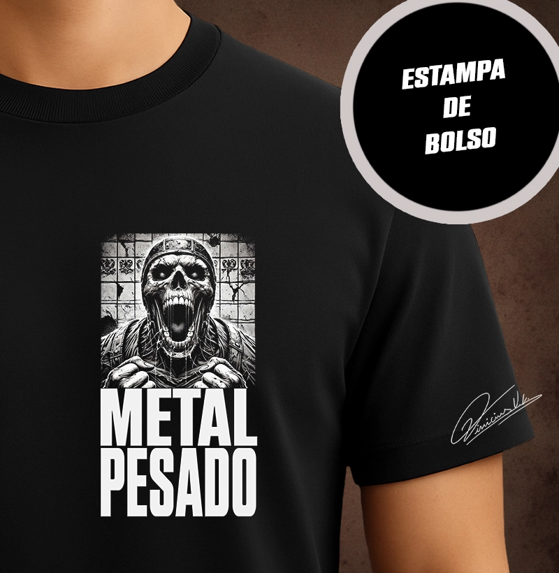 Caveira Metal Pesado (bolso)