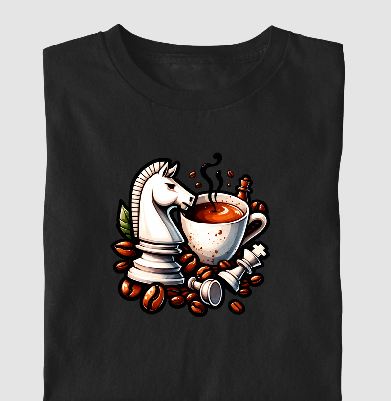 xícara de café e xadrez