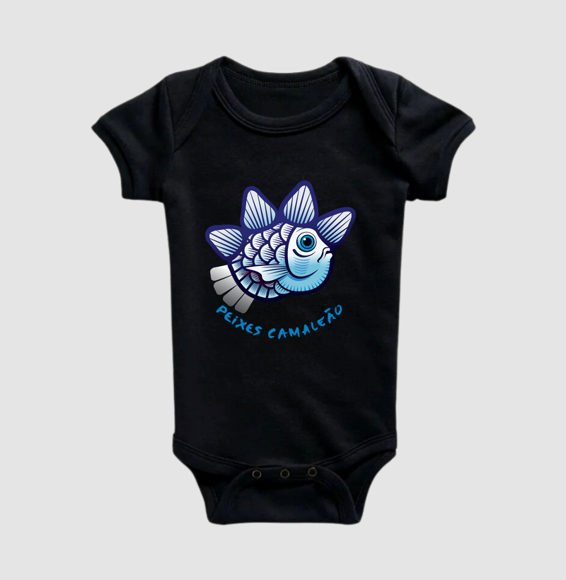 Body Infantil Camaleão Signos - Peixes