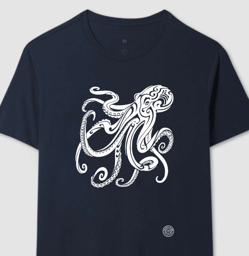 T-SHIRT Masculino e Feminina - Octopus Maori