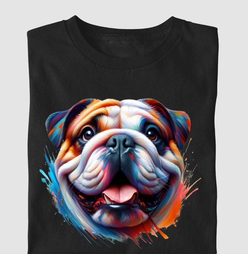 Bulldog Inglês pinceladas de tinta