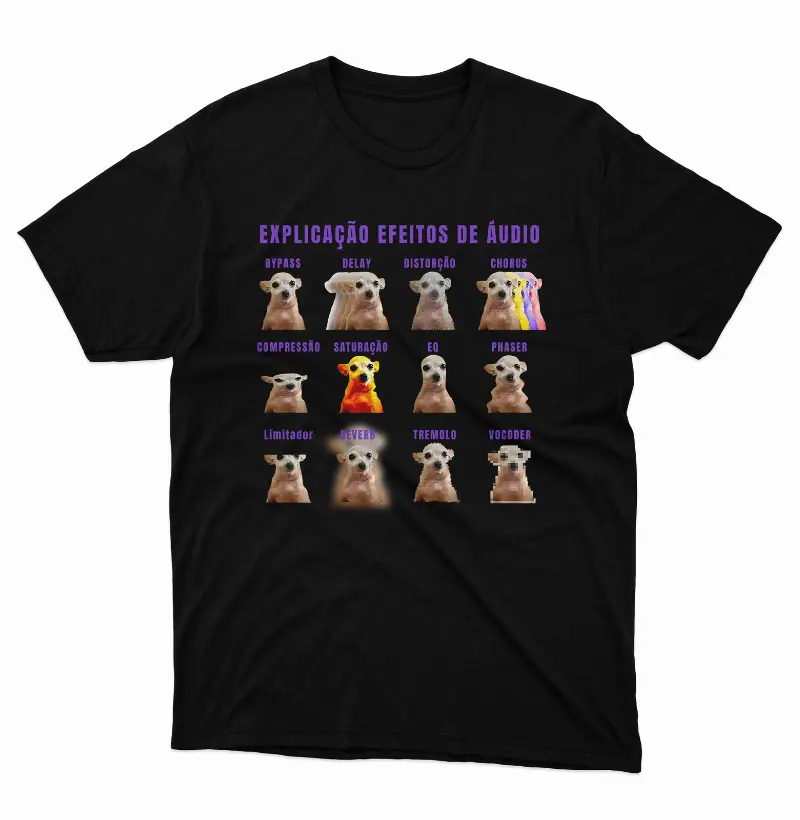 Camiseta Explicação Efeitos de Áudio
