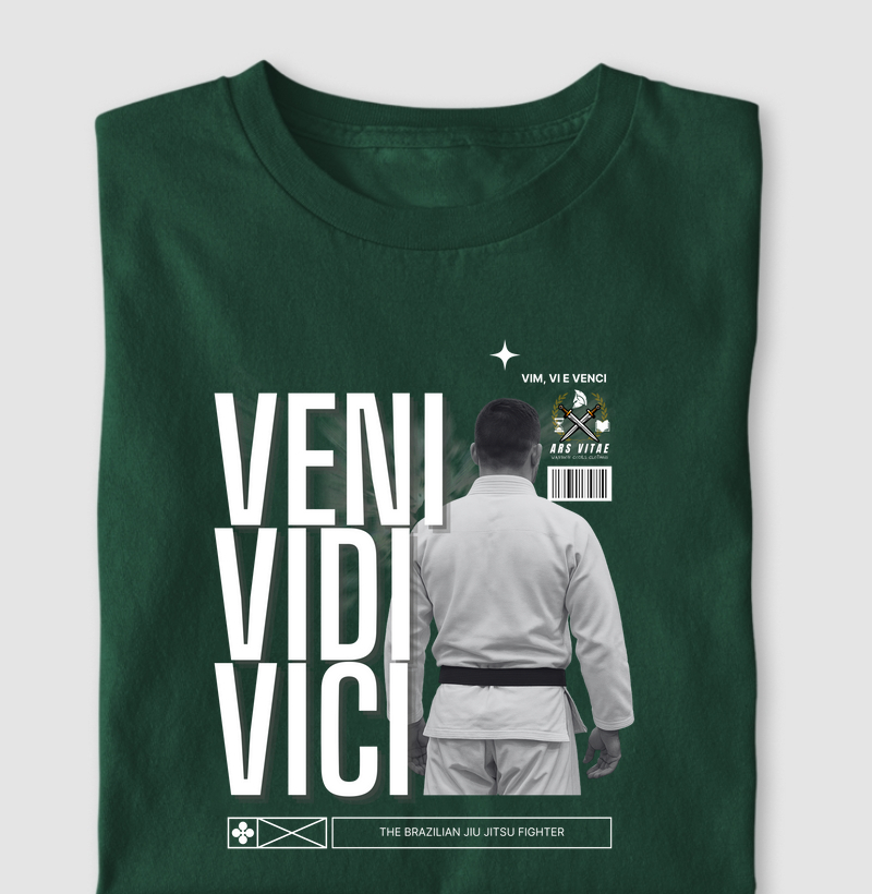 Camiseta "VENI VIDI VICI" — O Espírito do Lutador