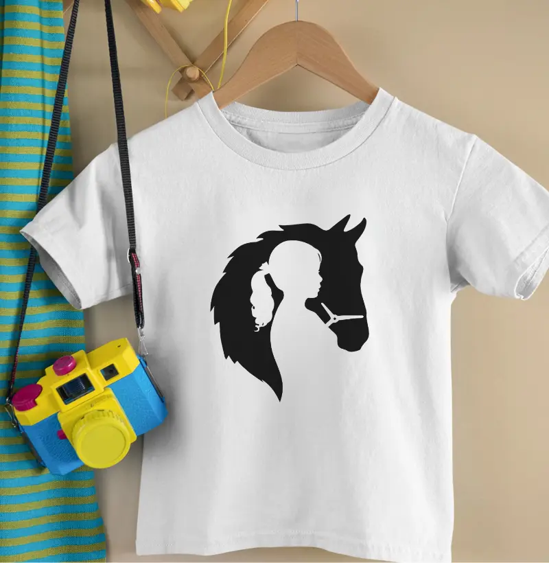 Menina e cavalo silhueta - Kids 