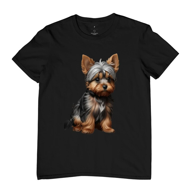 Camiseta Yorkshire sentado fofinho