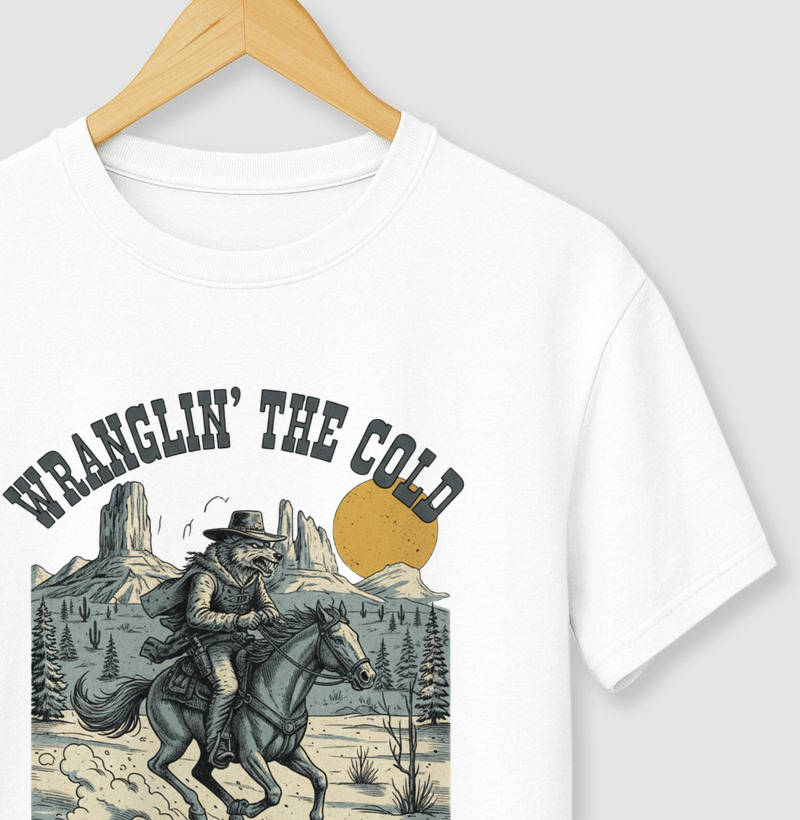 Camiseta Wranglin’ the Cold – Feral Wolves | Western Outlaw