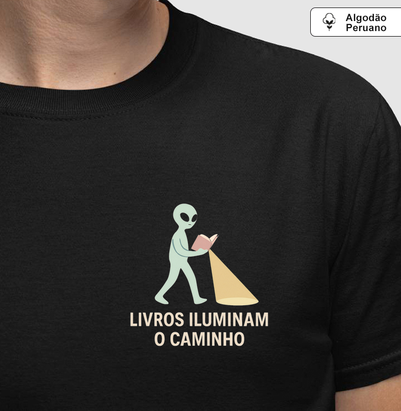 Camiseta Algodão Peruano | Livros iluminam o caminho