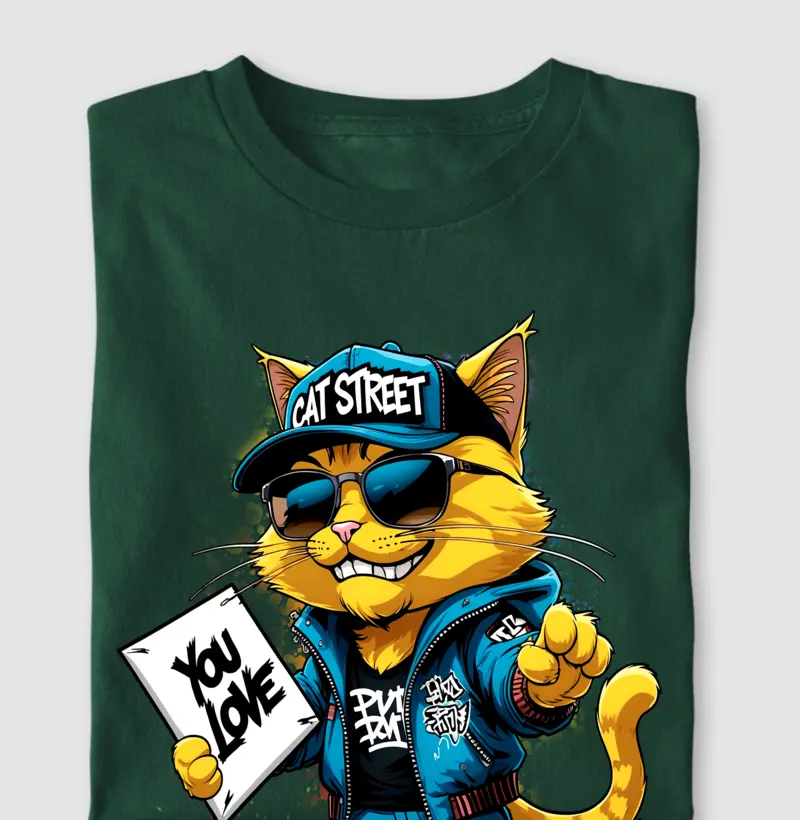 Camiseta gato amarelo you love