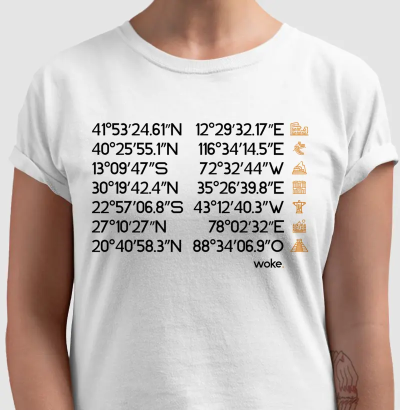 Camiseta Woke As Sete Maravilhas