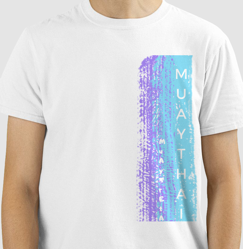 Muay Thai faixa vertical azul e roxo