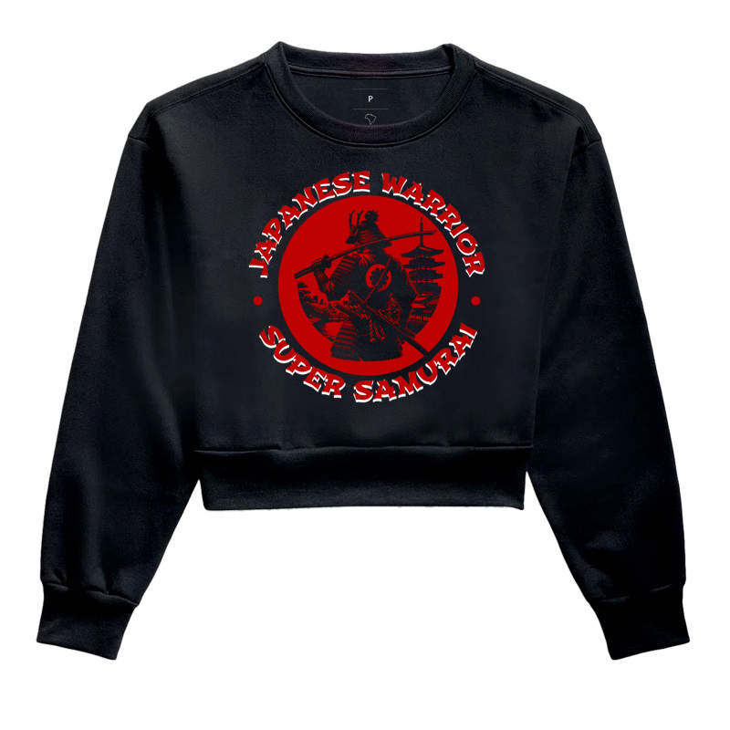 Moletom Cropped Japanese Warrior, Super Samurai
