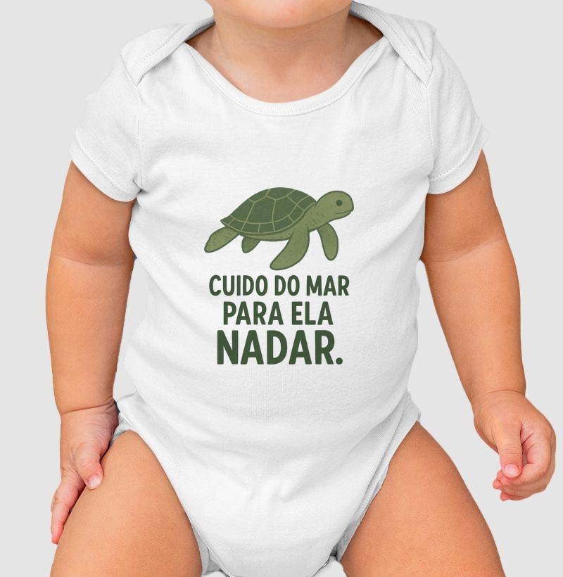 Body Infantil - Cuido do mar para ela nadar