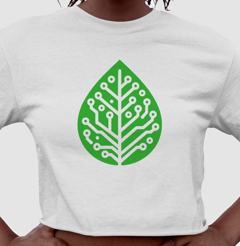 Conexão Verde: Cropped - Estampa Tech Sustentável