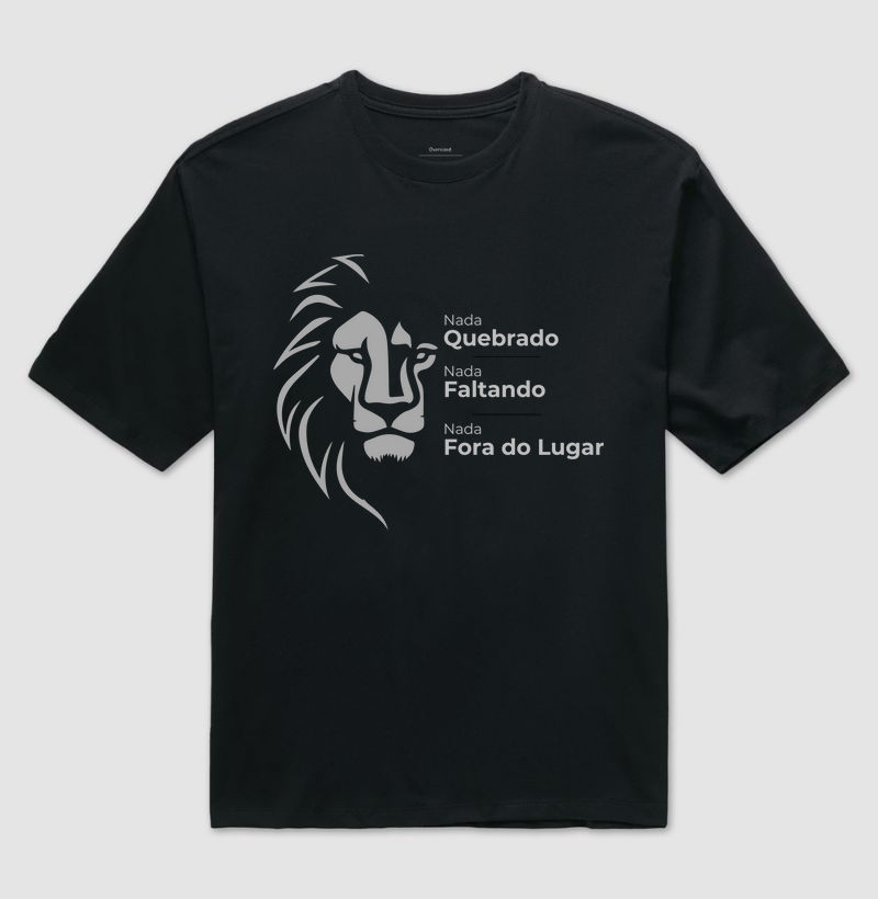 Camiseta Animalis Oversized Rei Leão 100% Algodão