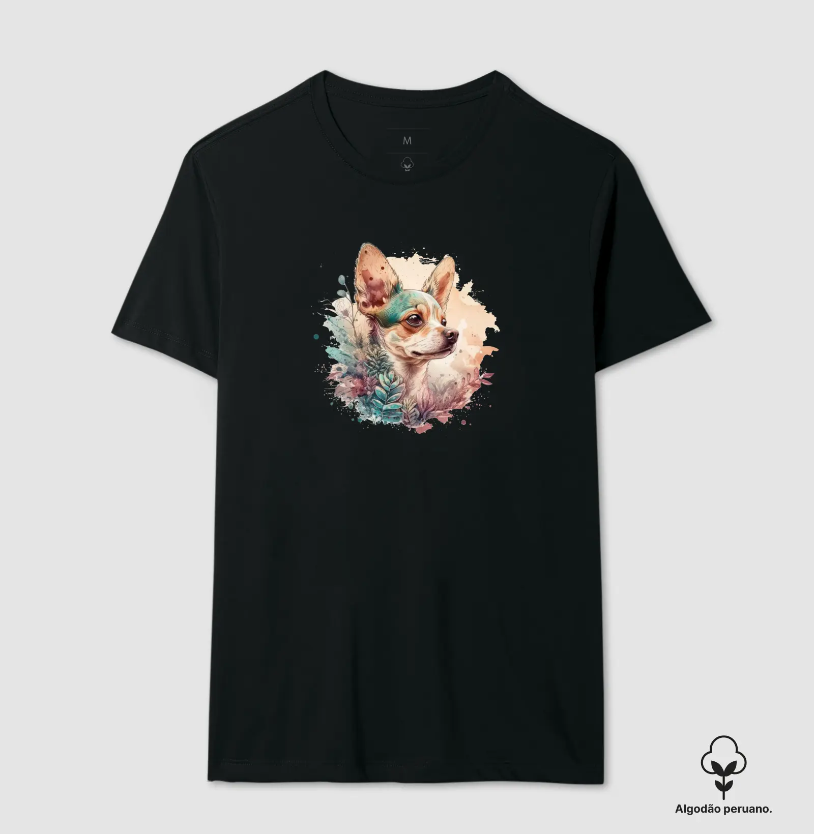 Chihuahua Aquarela - Produto Premium - Algodão Peruano