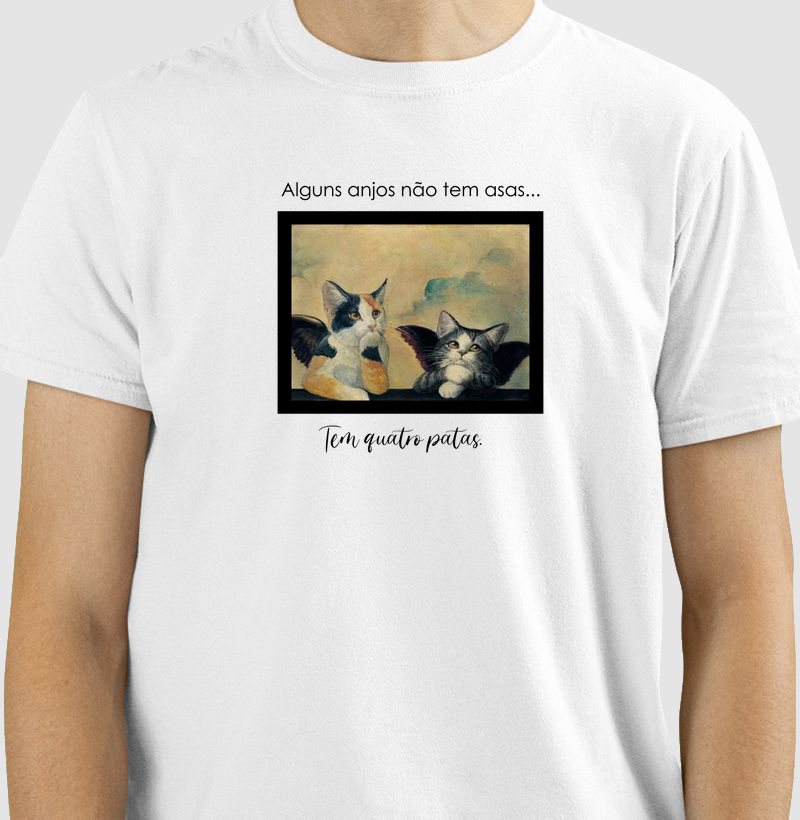 Camiseta gatos anjos