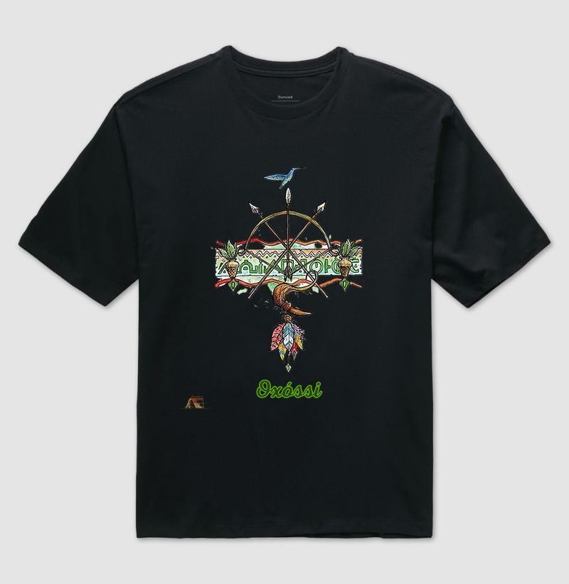 Camiseta Aruanda ê Armas de Oxóssi Conexão com a Natureza em 100% Algodão