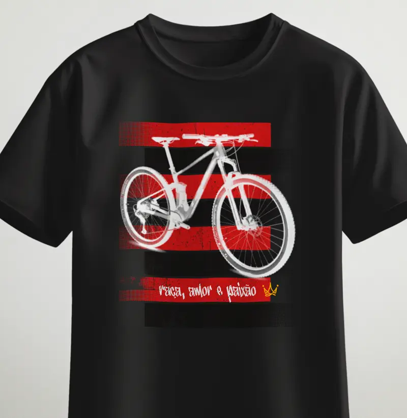 MTB preta e vermelha