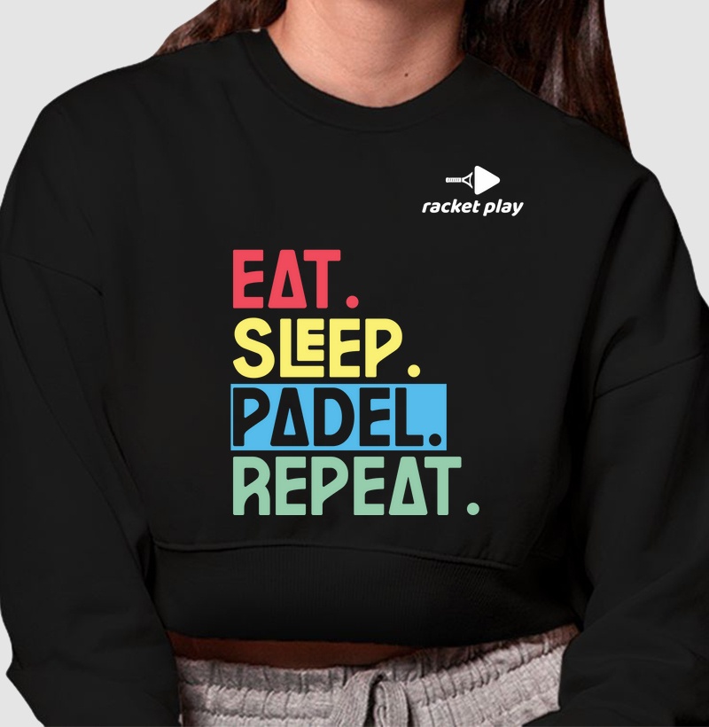 Cropped Moletom Padel - Comer Dormir Padel Repetir