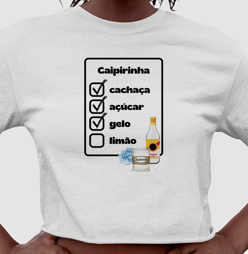cropped coleção carnaval - receita de caipirinha
