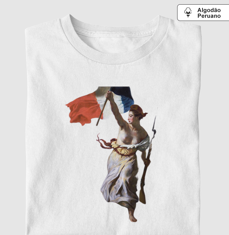 Camiseta Algodão Peruano Liberdade Guiando o Povo